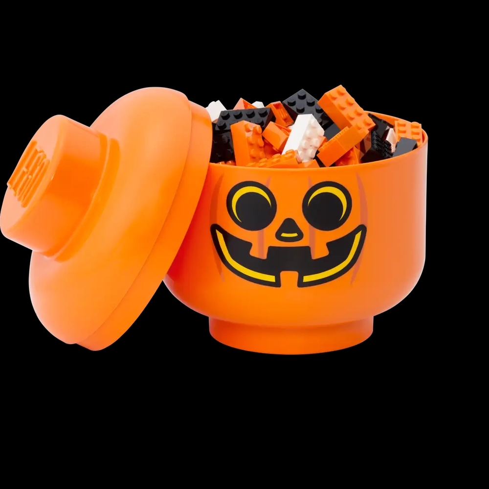 LEGO Halloween Pumpkin Storage Box - Orange and Black - Picture 2 of 2